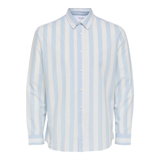 SELECTED Ανδρικό Πουκάμισο Ριγέ REGREDSTER SHIRT STRIPE LS 16088289-Cashmere Blue