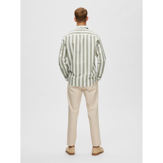 SELECTED Ανδρικό Πουκάμισο Ριγέ REGREDSTER SHIRT STRIPE LS 16088289-Vetiver