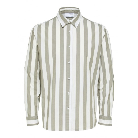 SELECTED Ανδρικό Πουκάμισο Ριγέ REGREDSTER SHIRT STRIPE LS 16088289-Vetiver