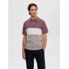 SELECTED Ανδρικό Κλώστινο Polo Μπλουζάκι MATTIS SS KNIT BLOCK POLO 16088615-Wistful Mauve Fog Mel / Cloud Dancer