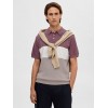 SELECTED Ανδρικό Κλώστινο Polo Μπλουζάκι MATTIS SS KNIT BLOCK POLO 16088615-Wistful Mauve Fog Mel / Cloud Dancer