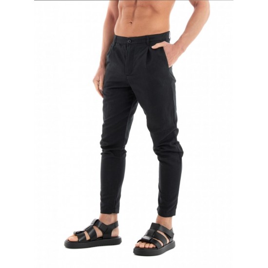 SELECTED Ανδρικό Chino Παντελόνι Λινό SLIMTAPE-JONES 172 LINEN PANT 16089420-Black