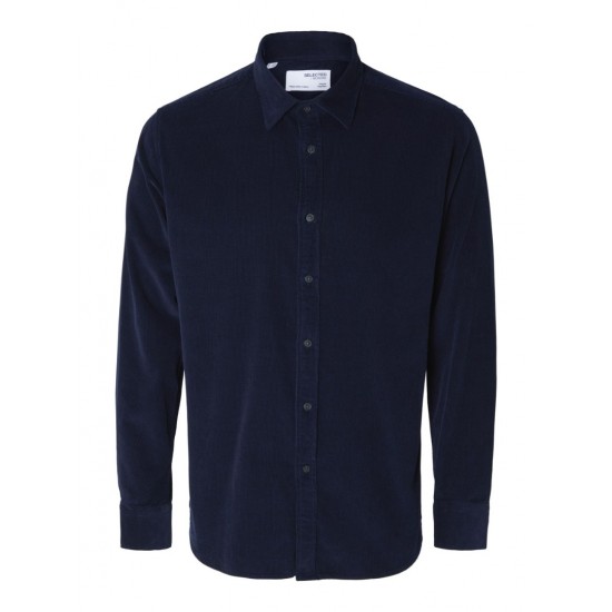 SELECTED Ανδρικό Πουκάμισο Κοτλέ Reg Fit Cord Shirt 16090182-Navy Blazer (Μπλε)