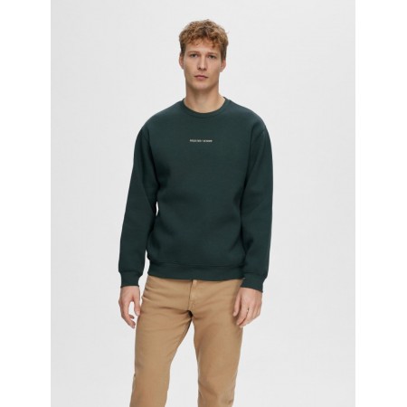 SELECTED Ανδρικό Φούτερ Basic Logo Crewneck Sweat 16090431-Green Gables (Πράσινο)