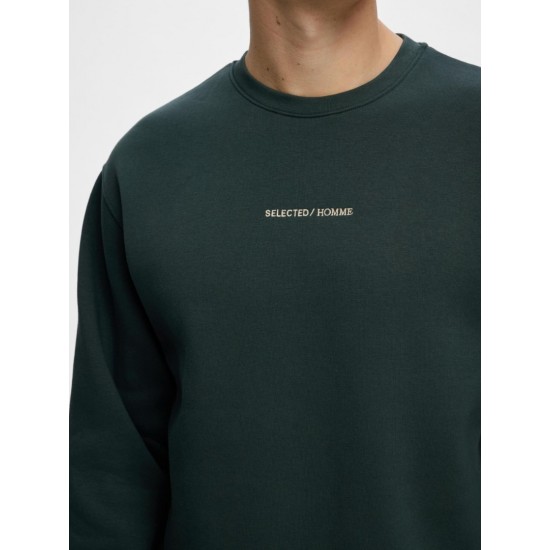 SELECTED Ανδρικό Φούτερ Basic Logo Crewneck Sweat 16090431-Green Gables (Πράσινο)