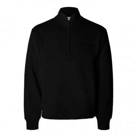 SELECTED Ανδρικό Φούτερ High Zip Neck Sweat 16091927-Black (Μαύρο)