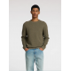 SELECTED Ανδρικό Βαμβακερό Πλεκτό Structure Crew Neck Regular Fit 16094385-Vetiver(Λαδί)
