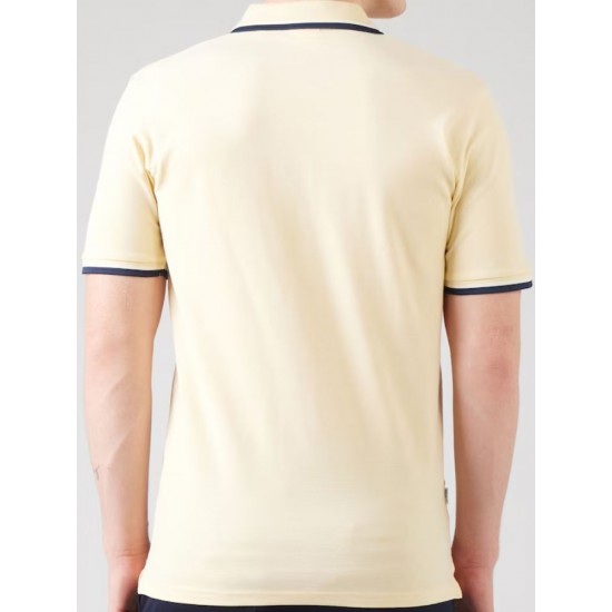 SELECTED Ανδρική Βαμβακερή Μπλούζα με Γιακά Slim Fit Atlas Sport Polo 16095852-Sundress (Μπεζ)