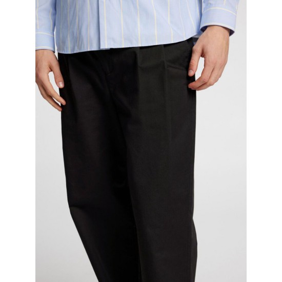 SELECTED Ανδρικό Παντελόνι Loose Adam Pleat Pant 16097542-Black (Μα΄ύρο)