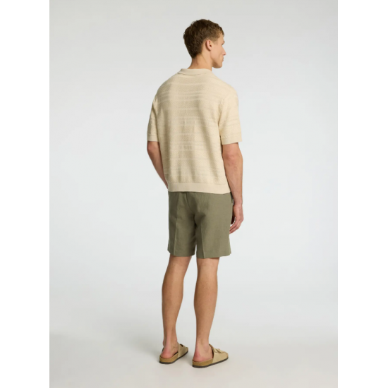 SELECTED Ανδρικό Κλώστινο SS Knit Relaxed Structure Polo 16097574-Oatmeal (Μπεζ)