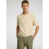 SELECTED Ανδρικό Κλώστινο SS Knit Relaxed Structure Polo 16097574-Oatmeal (Μπεζ)