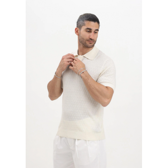 SELECTED Ανδρικό Κλώστινο Polo SS Knit Structure Polo 16097575-Egret (Εκρού)