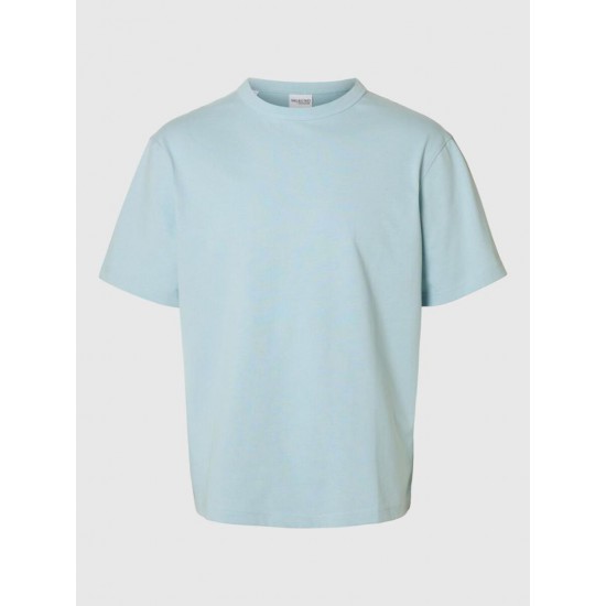 SELECTED Ανδρικό T-shirt Relaxed Fit SS O-NECK TEE 16097650-Winter Sky (Σιελ)