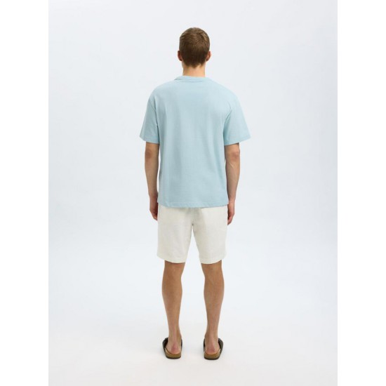 SELECTED Ανδρικό T-shirt Relaxed Fit SS O-NECK TEE 16097650-Winter Sky (Σιελ)