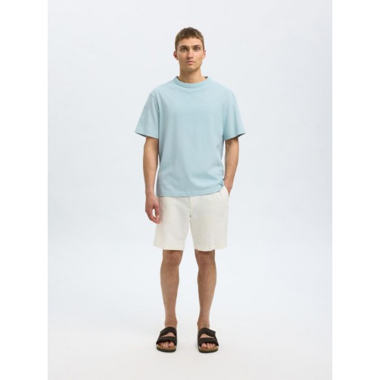 SELECTED Ανδρικό T-shirt Relaxed Fit SS O-NECK TEE 16097650-Winter Sky (Σιελ)