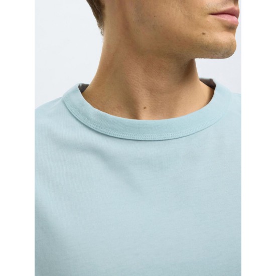 SELECTED Ανδρικό T-shirt Relaxed Fit SS O-NECK TEE 16097650-Winter Sky (Σιελ)
