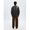 SELECTED Ανδρικό Δερμάτινο Μπουφάν Regular Fit Leather Bomber Jacket 16098284-Black (Μαύρο)