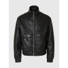 SELECTED Ανδρικό Δερμάτινο Μπουφάν Regular Fit Leather Bomber Jacket 16098284-Black (Μαύρο)
