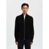 SELECTED Ανδρική Πλεκτή Ζακέτα Relaxed Fit Zip Cardigan 16099572-Black (Μαύρο)