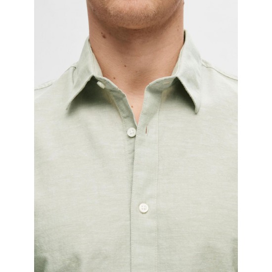 SELECTED Ανδρικό Πουκάμισο Λινό SLIMNEW-LINEN SHIRT LS CLASSIC 16079056-Olive Branch
