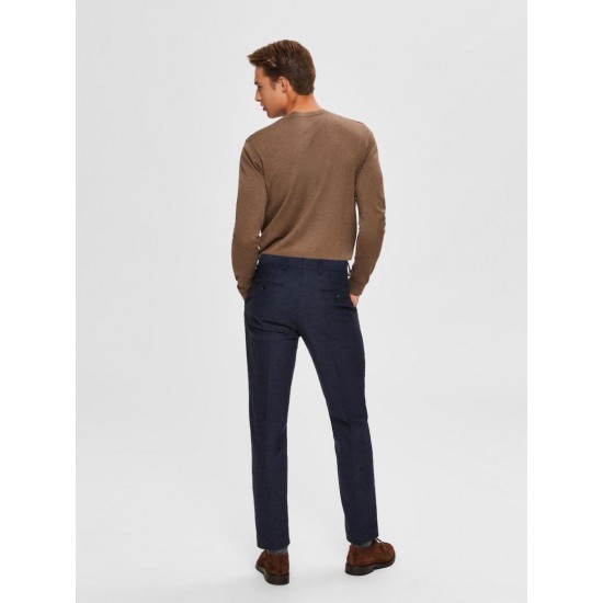 SELECTED Ανδρικό Πουλόβερ Βαμβακερό Regular Fit 16074682-Teak (Καφέ)