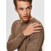 SELECTED Ανδρικό Πουλόβερ Βαμβακερό Regular Fit 16074682-Teak (Καφέ)
