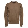 SELECTED Ανδρικό Πουλόβερ Βαμβακερό Regular Fit 16074682-Teak (Καφέ)