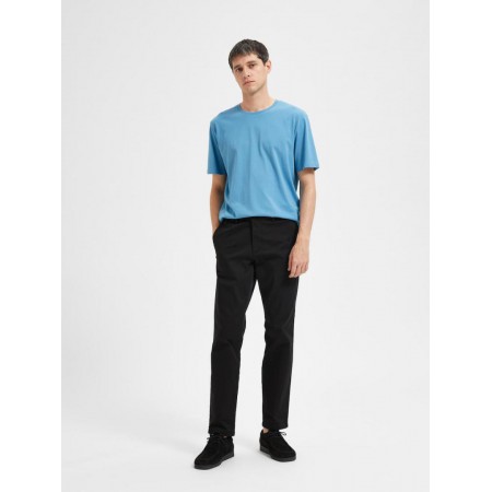 SELECTED Ανδρικό Βαμβακερό Παντελόνι Chino Regular Fit New Miles 16087663-Black (Μαύρο)