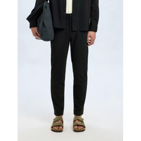 SELECTED Ανδρικό Βαμβακερό Παντελόνι SLH172-SLIM TAPE LORENT FLEX PANTS 16099820-Black(Μαύρο)