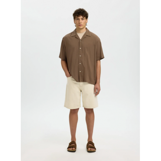 SELECTED Ανδρική Βερμούδα DENIM SLH ALEX REGULAR FIT 16099980-Ecru(Εκρού)