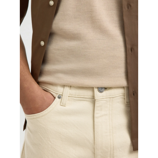 SELECTED Ανδρική Βερμούδα DENIM SLH ALEX REGULAR FIT 16099980-Ecru(Εκρού)