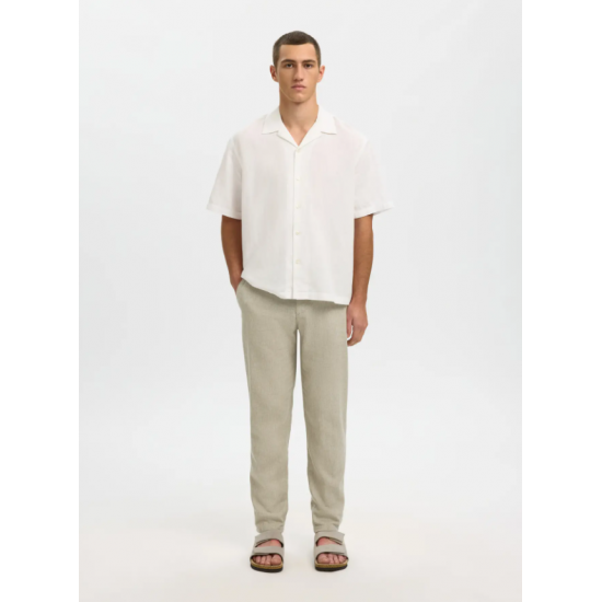 SELECTED Ανδρική Παντελόνα Λινό/Βαμβάκι SLH172-SLIMTAPE BRODY LINEN PANT NOOS 16087636-Vetiver(Λαδί)