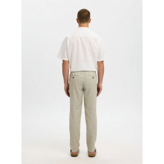 SELECTED Ανδρική Παντελόνα Λινό/Βαμβάκι SLH172-SLIMTAPE BRODY LINEN PANT NOOS 16087636-Vetiver(Λαδί)