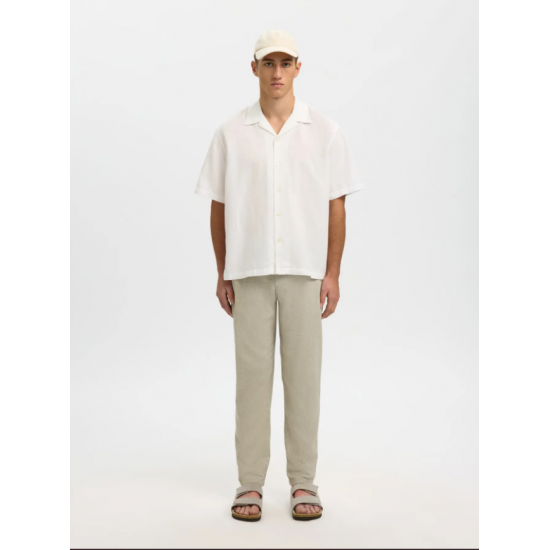 SELECTED Ανδρική Παντελόνα Λινό/Βαμβάκι SLH172-SLIMTAPE BRODY LINEN PANT NOOS 16087636-Vetiver(Λαδί)