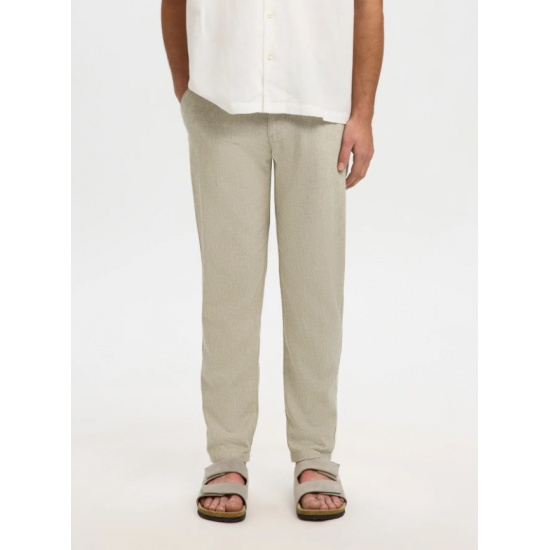 SELECTED Ανδρική Παντελόνα Λινό/Βαμβάκι SLH172-SLIMTAPE BRODY LINEN PANT NOOS 16087636-Vetiver(Λαδί)