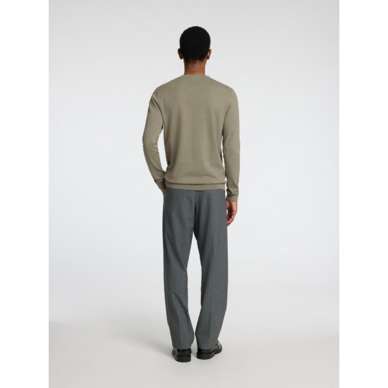 SELECTED Ανδρικό Πουλόβερ Βαμβακερό Regular Fit 16074682-Vetiver (Πράσινο Ανοιχτό)