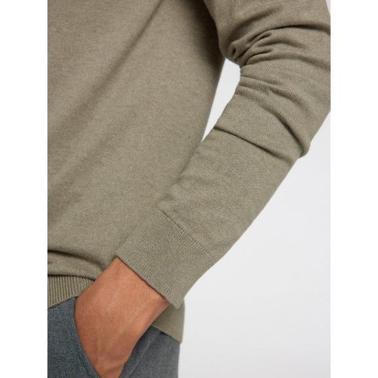 SELECTED Ανδρικό Πουλόβερ Βαμβακερό Regular Fit 16074682-Vetiver (Πράσινο Ανοιχτό)