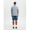 SELECTED Ανδρική Βαμβακερή Μπλούζα με Γιακά Slim Fit Atlas Sport Polo 16095852-Dusty Blue