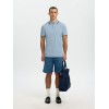 SELECTED Ανδρική Βαμβακερή Μπλούζα με Γιακά Slim Fit Atlas Sport Polo 16095852-Dusty Blue