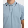 SELECTED Ανδρική Βαμβακερή Μπλούζα με Γιακά Slim Fit Atlas Sport Polo 16095852-Dusty Blue
