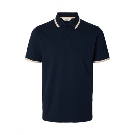 SELECTED Ανδρική Βαμβακερή Μπλούζα με Γιακά Slim Fit Atlas Sport Polo 16095852-Sky Captain(Μπλε)