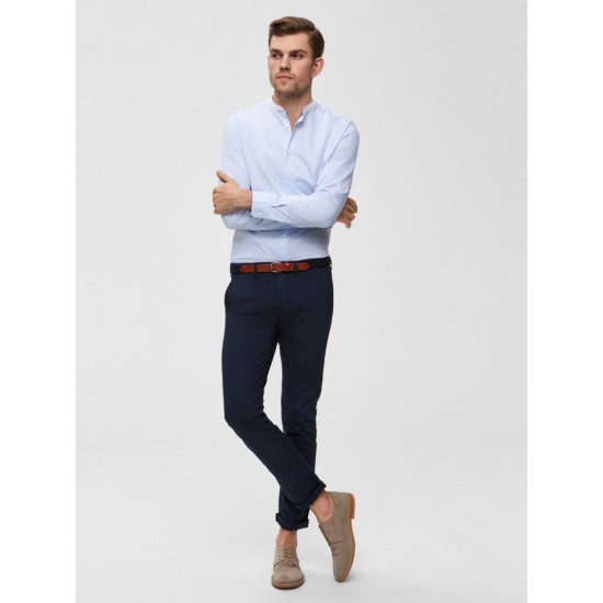 SELECTED Ανδρικό Παντελόνι Chino Slim Fit με ζώνη - 16048759 (Μπλε)