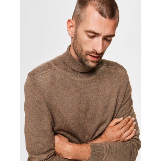 SELECTED Ανδρικό Πλεκτό Ζιβάγκο 16074684-Teak Melange (Καφέ)