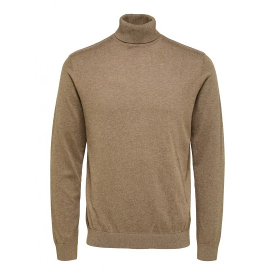 SELECTED Ανδρικό Πλεκτό Ζιβάγκο 16074684-Teak Melange (Καφέ)