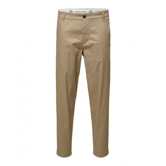 SELECTED Ανδρικό Παντελόνι Chino Slim Tapered Fit 16080158-Chinchila  (Μπεζ)