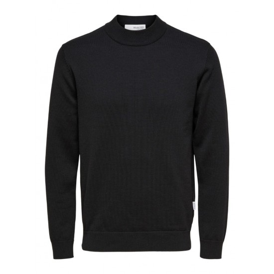 SELECTED Ανδρικό Πλεκτό Λουπέτο LS Knit Mock Neck 16086643 (Μαύρο)