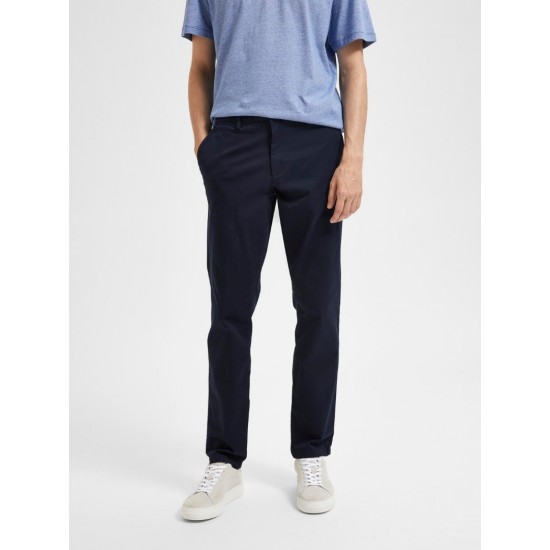 SELECTED Ανδρικό Παντελόνι Chino Slim Fit Organic Cotton 16091677-Dark Sapphire (Μπλε)