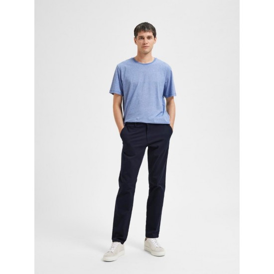 SELECTED Ανδρικό Παντελόνι Chino Slim Fit Organic Cotton 16091677-Dark Sapphire (Μπλε)