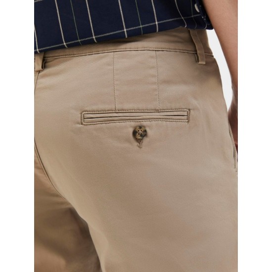 SELECTED Ανδρικό Παντελόνι Chino Slim Fit Organic Cotton 16091677-Greige (Μπεζ)