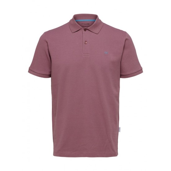 SELECTED Ανδρική Μπλούζα Polo Μονόχρωμη SLHDANTE SS POLO NOOS 16087839-Rose Brown (Σάπιο Μήλο)